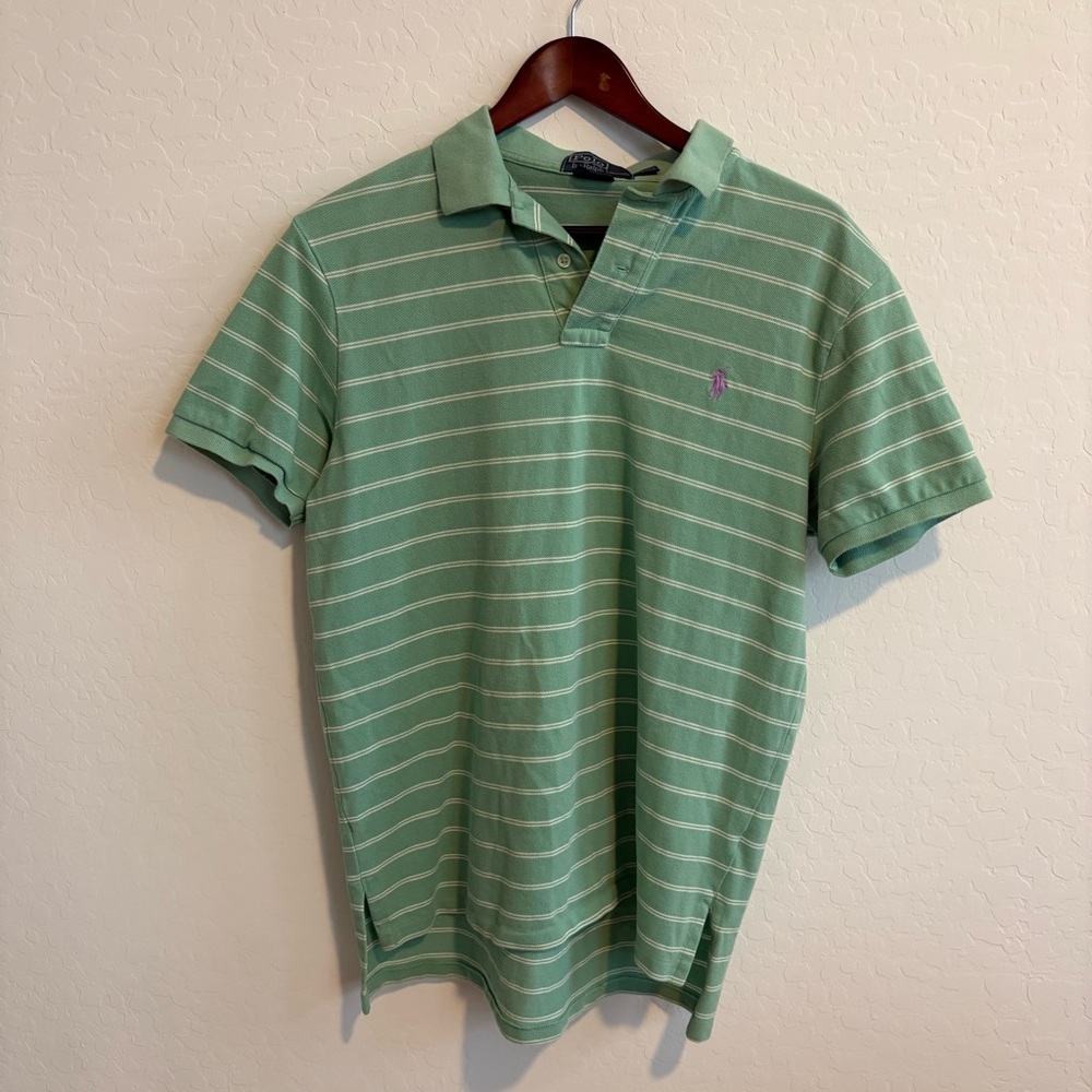 Polo by Ralph Lauren Green striped Striped Polo Shirt golf